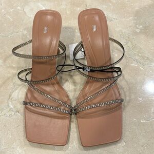 Zara Clear Rhinestone Heels